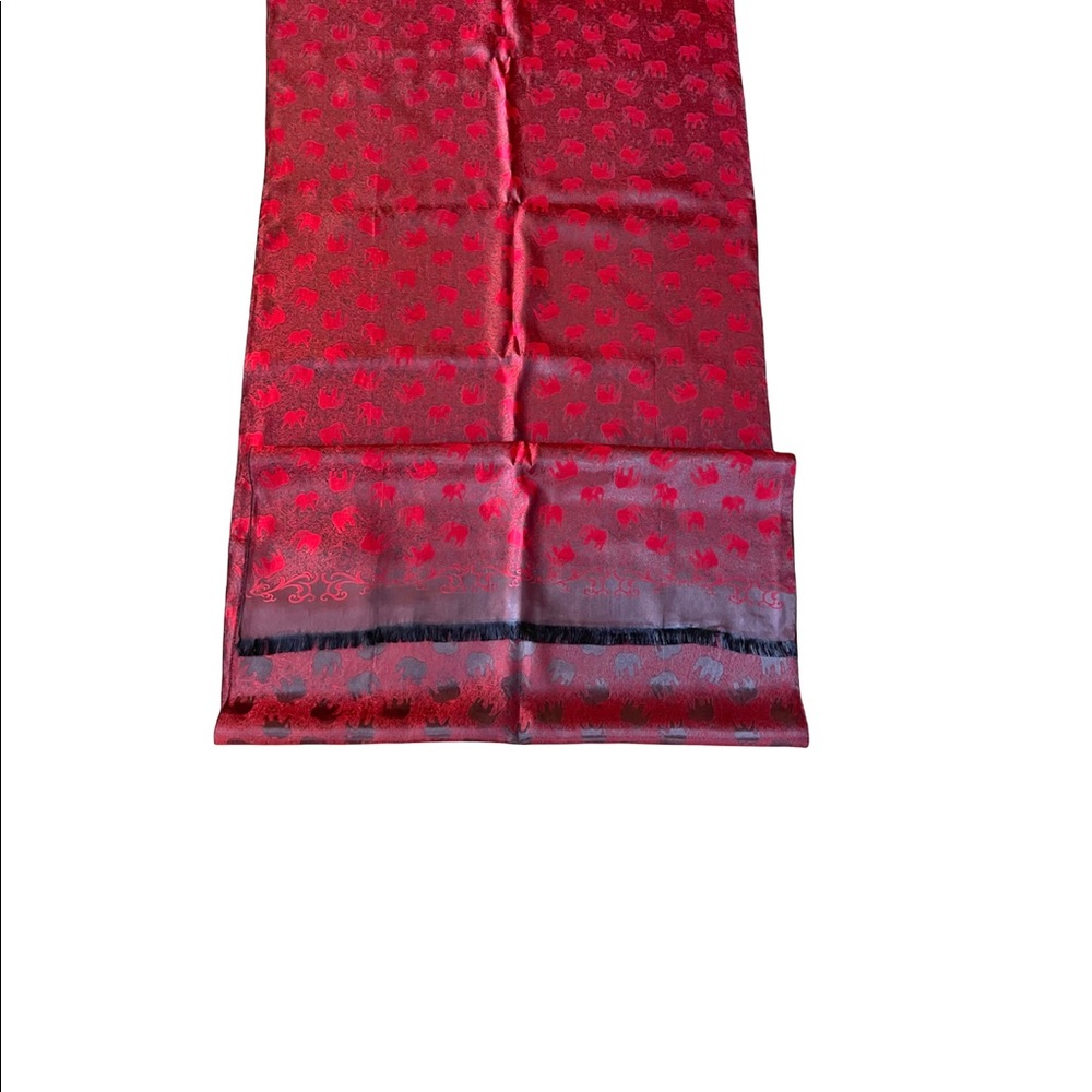 UNISEX SILK IRIDESCENT ELEPHANTS SCARF / RUNNER / WRAP / THROW - Picture 5 of 15